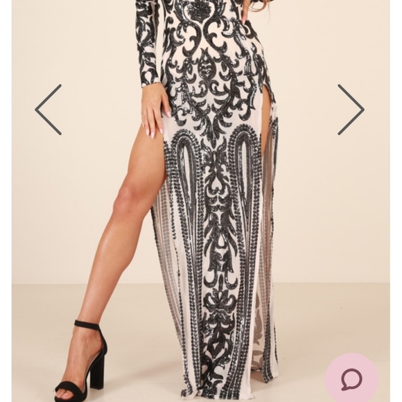 Fashion Nova & ShowPo Maxi High Slit Dress S - Picture 4 of 7